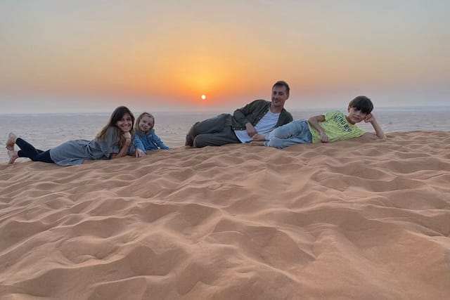 sunrise in desert dubai
